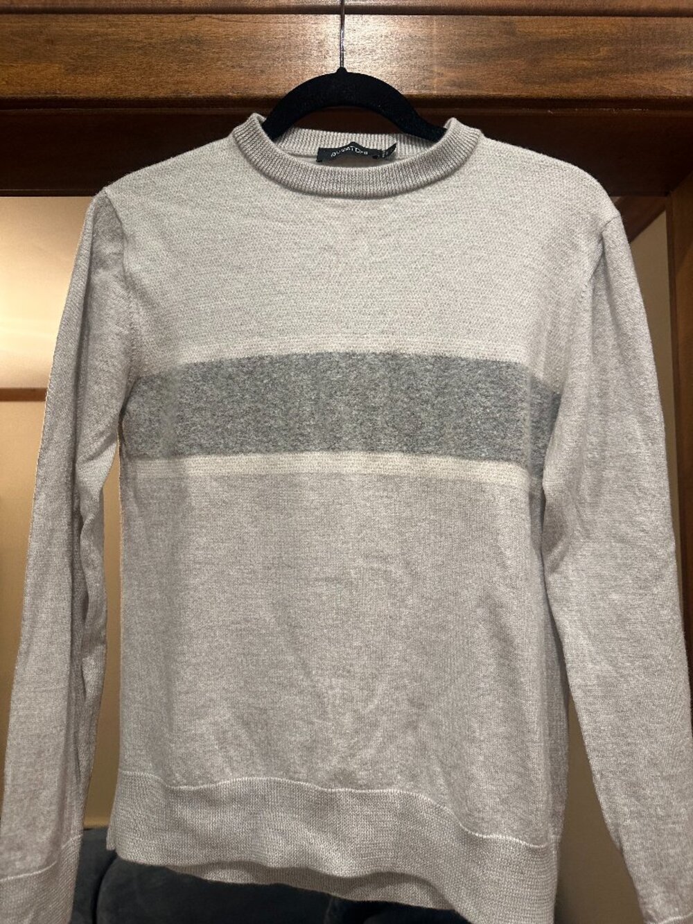 Bugatchi Gray Wool Sweater, Size Large, Made in Italy